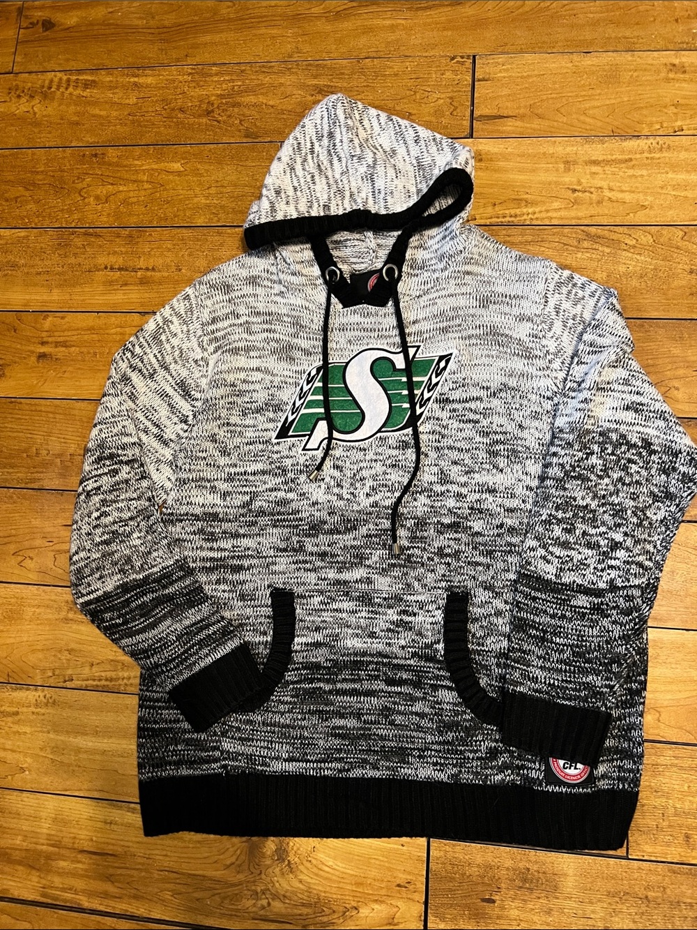 CFL Saskatchewan Roughriders football knit hoody hooded sweater